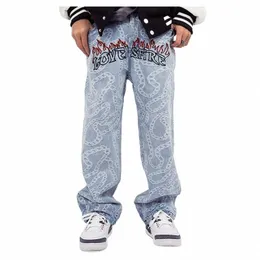 baggy Pants Hip Hop Jeans Men 2022 Trends Clothes Letter Denim Printed Man Casual Trousers Streetwear Y2k Men's Trendyol Women's M0VO#