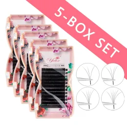 Cílios 5 pcs Yelix Fácil Ventilar Extensões de Cílios Atacado Volume Cílios Mix Camélia Bloom Lash Extension Supplies Caixa de Cílios Rosa