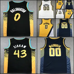 Basketball Jersey 43 Pascal Siakam 0 Tyrese Haliburton Bennedict 00 Mathurin mens yOUTH