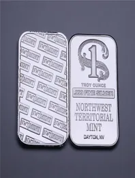 1 TROY OUNCE 999 FINE SILVER BULLION BAR NORDWEST TEERITORIAL MINT SILVER BAR Versilbertes Messing Kein Magnetismus1119458