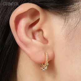 Dangle Earrings CRMYA Copper Gold Plated For Women Classic CZ Zircon Piercing Famale Drop 2024 Jewelry Wholesale