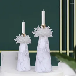 Candle Holders White Luxury Aesthetic Creative Party Wedding Containers Indoor Unique Centre De Table Home Decoration