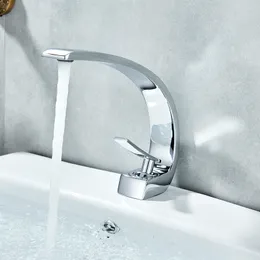 Quyanre Chrom Orange Basin Wasserhähne Moderner Badezimmermixer Tap Messing Washbeasin Faucet Eingang einloch eleganter Kranhack