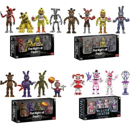 Jogo cinco noites dos desenhos animados brinquedo ação pvc anime figura fnaf fazbear urso modelo bonecas para crianças presentes de aniversário 240307