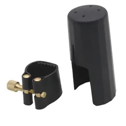 PU Leather Bb Alto Eb Clarinet Mouthpiece Ligature Sax Bakelite Clamp/Clip+Cap Fastener Saxophone Musical Instrument Accessory