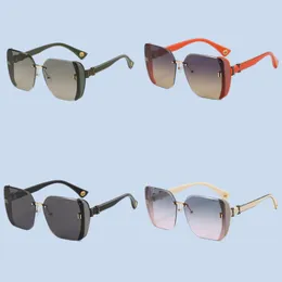 Moda feminina óculos de sol uv 400 sem moldura lentes irregulares designer óculos de sol homem lunette de soleil homme óculos verão fa0113 h4