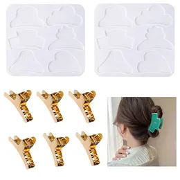 Baking Moulds Hair Grasp Clip UV Crystal Epoxy Mold Hairpin Resin Silicone Mould DIY Crafts Accessories Barrettes Tools