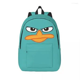 حقائب التخزين Perry The Platypus Cartoon Backpack for Boy Girl Kids Student School Bookpag Daypack Preschool Bag Bag Lightweight