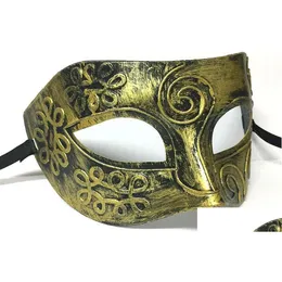 Party Masken Retro Kunststoff Römische Ritter Maske Männer und Frauen Maskerade Ball Gefälligkeiten Dress Up Mascara De Caballero Romano Plastico Kunst Dhvpt