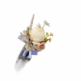 wedding Groom Boutnieres Fr Corsage Bridal Brooch Bridesmaid Jewelry Men Shirt Pin Party Prom Accories Supplies q4Db#