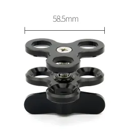 BGNING Aluminum CNC Camera Accessory Diving Ball Fixture Lights Arm Ball Butterfly Clip Triple Clamp Mount Adapter for Gopro 5 6