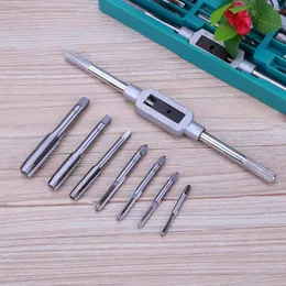8pcs Metal Screw Taps Thread Metric Machine Wrench Holder Hand Hinge Set