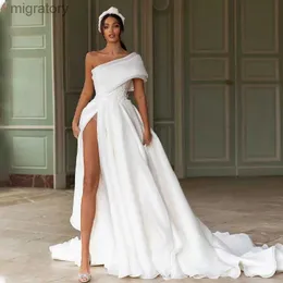 Urban Sexy Dresses Elegant Seledants One-Counder Wedding Split A-Line Gow with Bow Swoop Train Dress Robe de Mariee YQ240329