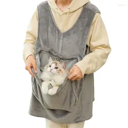 Cat Carriers Accompany Carrier Soft Apron To Carry Cats With Buckle Hands Free Holding Pet Sling For Outdoors Camping