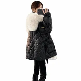 Winterjacke Frauen 2022 Pufferjacke Damen Lose Daunenjacke mit Pelzkragen Zellstoffauslauf Warme Daunenmäntel Doudoune Femme Zm2448 B5YN #