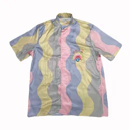 Herrenhemden Designerhemden Herrenhemden Kurzarm-Set-Hemd CASABLANCA Französischer Stil Rainbow Dream Comfort Freizeithemden