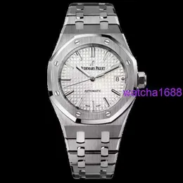 Schöne AP-Armbanduhr Royal Oak Series 15450ST OO.1256ST.01, weiße Platte, Präzisionsstahl-Herren-Sportmaschinenuhr