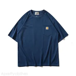 Carharrt T 셔츠 여름 플러스 티 티셔츠 표준 포켓 짧은 슬리브 유니니스 락스 락스 락스 브랜드 코트 클래식 편지 자수면 승무 목 126 Rhude 셔츠