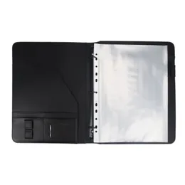 A4 Vegetarian Leather 3 Ring Portfolio Binder Business Padfolio مع لوحة دفتر للمقابلة 240329