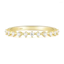Pierścienie klastra Pierścień Trumium 925 Sterling Srebrny Błyszczący Diamentowy Palca z wysokim węglowym rzędem dla kobiet Top Quality Party Fine Jewelry