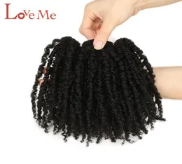 Synthetic Afro Kinky Curly Hair Extensions 6 inch 3 Pieces Hair Extensions Natural Synthetic Heat Resistant Wave Bundles LOVE ME 2102162571474
