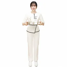 Summer Manicure Shop Working Clothing Woman PROFIAL SUIT SHOTISTICE Massage Work Uniform 93MW#