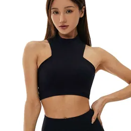 Lu Align Quick Tank Neck Women High Dry Elastic Back Zipper Fitness Bra Новый сексуальный с пуш-ап Спорт на открытом воздухе Велоспорт Йога Бюстгальтер Lemon Sports 2024