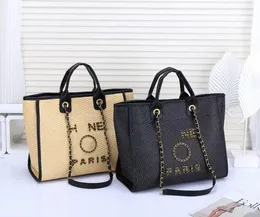 CC Beach Bag Designer Women Woven Bag Bag Fingle Houtgle Hostkin Thare Chain 3D Logo Bag Barge Crugh