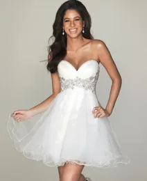 ANGELSBRIDEP Beading Spaghetti Straps Homecoming Dresses Ruffles Tulle Cocktail Graduation Formal Party Dresses BallGowns