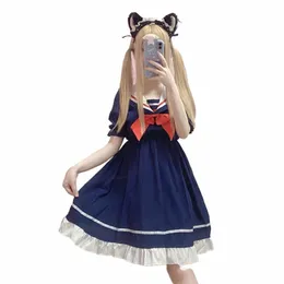 2020 estate nuovo college giapponese dolce vestito da marinaio collare da marinaio studente arco Dr ragazza della scuola femminile uniforme lolita dr y1yH #