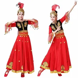 새로운 Xinjiang 댄스 공연 Uygur 의상 민족 소수 치마 무대 Dr Xinjiang Dancer 628S#