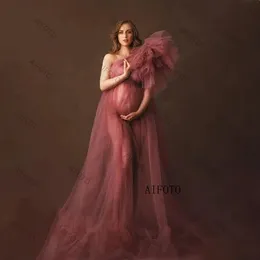 Tiul Evening Drese Pography Praph Baby Shower Dress dla kobiet w ciąży eoshoot sukienki ciążowe strzelanie do seksownego ślubu 240321