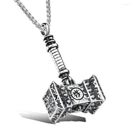 Choker Collar Hombre In Steampunk Hip Hop Stainless Steel Chain Gothic Vintage Hammer Pendant Necklace Jewelry For Men Colar238q