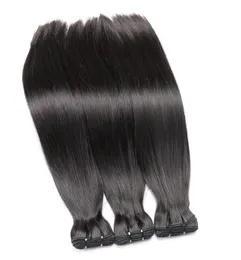 Double Drawn Bone Straight Human Vrigin Hair Weaves 1 Bundles Thick Ends7376098