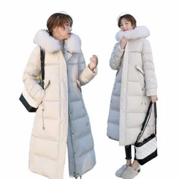 LG Winter Down Parka Jacket Womens Warm Hooded Jacket Coat Winter 90% White Duck Down Coats Ladies Pälskrage Outwear Overcoat Q5Y5#