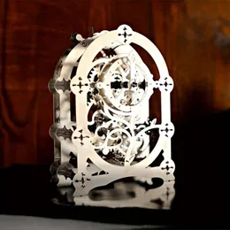 Orologio meccanico con ingranaggi mobili, modello di gruppo di trasmissione ucraino, orologio meccanico con puzzle tridimensionale in metallo 3D