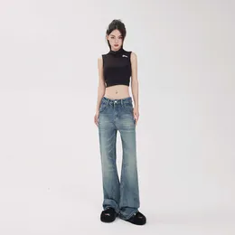 2023 New American Pi Shuai Wide Leg Jeans Womens Cool and Spicy High Waist Versatile Washed Straight leg Jeans