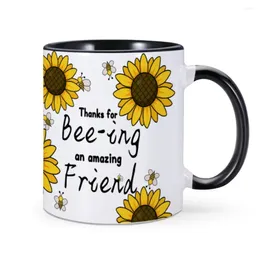 Tassen, Freundschafts-Kaffeetasse, Wertschätzungsgeschenk, Danke für die Biene, ein erstaunlicher Freund, Neuheit, Wasser, Teetasse, 325 ml, Keramik, Büro-Trinkgeschirr