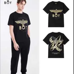 Camiseta estampada dourada de casal de outono para meninos para moda casual e estilo brancowcdlMXJA