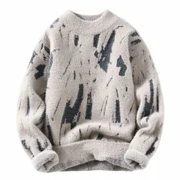 2022 Kış Harajuku Mink Cmere Sweater Erkekler Yarım Belvek Hip Hop Sweaters En Kalite Çeken Homme Kalın Sıcak Erkek Külepleri 793E#