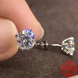 Oryginalne 925 Srebrne kolczyki stadnonowe kryształ z Swarovskiego kolczyki dla kobiet w weselu Prezent biżuterii E309168H