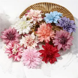 Decorative Flowers Wreaths 10Cm Pompon Head Fake Flower Silk Artificial For Bride Wedding Wall Garden Decoration Diy Home Decor Ca Dhfww