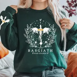 Hoodies femininos quarta asa moletom basgiath war college hoodie ou morrer camisola feminina manga longa bookish mulher roupas