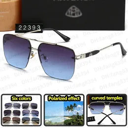 Projektant luksusowy moda Maybachs okulary przeciwsłoneczne TOPRB 22393 Modne okulary przeciwsłoneczne milionerka kwadratowe ramy bez krawędzi Travel Outdoor Grey Brown Blue Polaryzowane soczewki