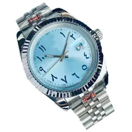 Män tittar på lyxklockor Ancient Arabic 41mm Blue Date Justs Watch Mens Automatic Watches Mechanical Montre de Luxe Watches Master WRSitwatches R12