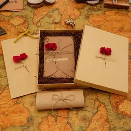 Partyzubehör Vintage Briefumschlag Set Stil Papier mit Blumen Dekoration für Liebesbriefe Valentinstag