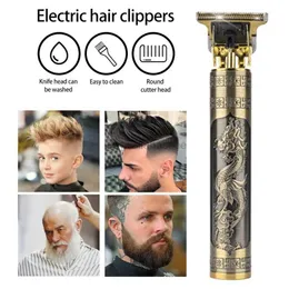 Barbeadores elétricos vintage t9 máquina de corte de cabelo usb recarregável 0mm aparador sem fio acabamento de cabelo cortador de barba para homens barbeador elétrico navalha 240329