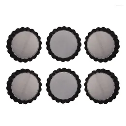 Moldes de cozimento Quiche Panelas Removíveis Mini Tart Set Tins Cases Loose Basetart Mold Cheesecake Pan 6 Pack