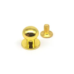 20pcs Silver Brass Round Head Button Studs – O-Ring Screwback For Belts, Wallets, Buckles (6.5mm Head)