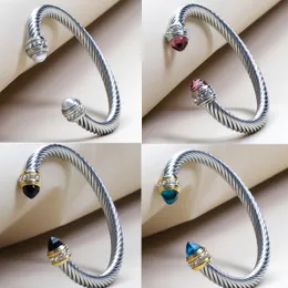 2024 New David Series Yaman Twisted Cuff Bangle Bracelet for Men Women Bracelets Hook 7mm Wire Designer Dy Jewelry Gimesite Simplemy Jewelry Gift